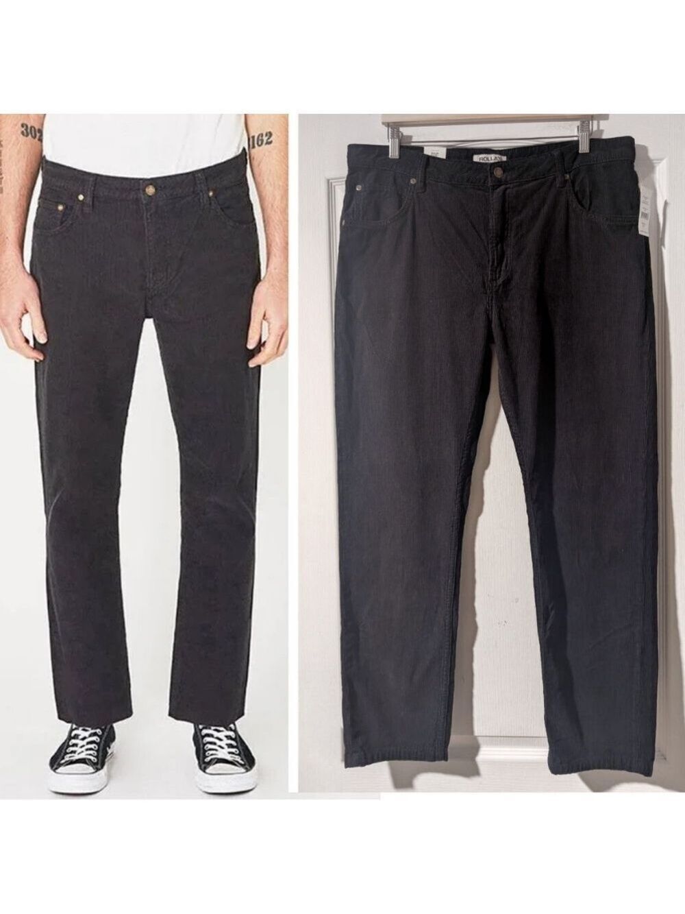 NWT Rolla's | Men's Relaxo Relaxed Tapered-Leg Cord Jeans In Black